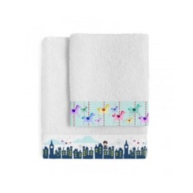 Set di asciugamani HappyFriday Mr Fox Nanny Multicolore 2 Pezzi