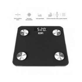 Bilancia Digitale da Bagno EDM 07613 Body Composition Nero 180 kg