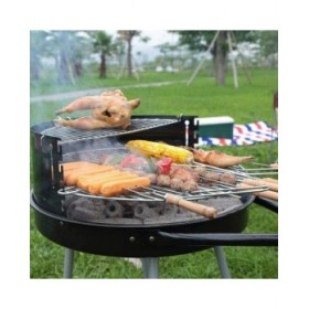Barbecue a Carboni con Ruote Grill Nero Ø 51 cm