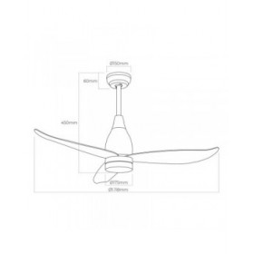 Ventilatore da Soffitto con Luce EDM 33815 Kattegat Nero 15 W 18 W 2190 Lm