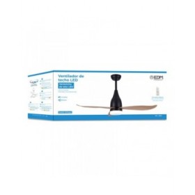 Ventilatore da Soffitto con Luce EDM 33815 Kattegat Nero 15 W 18 W 2190 Lm