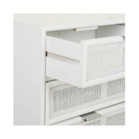 Cassettiera Alexandra House Living Bianco Bambù Legno MDF 39 x 81 x 80 cm