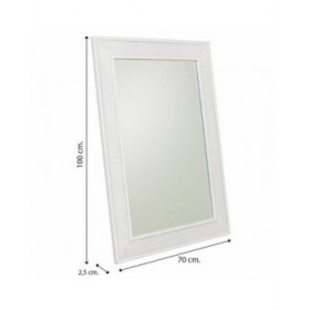 Specchio da parete Alexandra House Living Argentato 2 x 100 x 70 cm Rettangolare