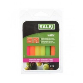 Stick di colla a caldo Salki 430108 Multicolore Decorazione Fluoro Ø 12 x 95 mm 125 g (12 Unità)