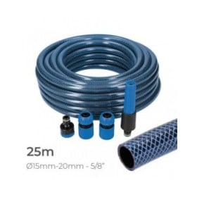 Set di Tubi flessibili con accessori EDM 74099 5/8" 20 mm x 25 m Azzurro (25 m)