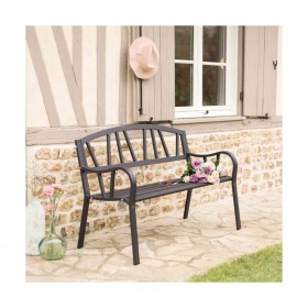 Panca con Schienale Antracite Ferro (123 X 53 X 86 cm)
