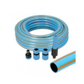 Set di Tubi flessibili con accessori EDM 74107 PVC 5/8" 20 mm x 15 m Azzurro (15 m)