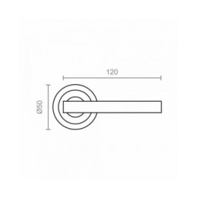 Maniglia con rosetta EDM 85437 606 Alluminio Ø 50 mm