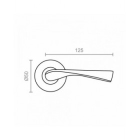 Maniglia con rosetta EDM 85438 707 Alluminio Ø 50 mm