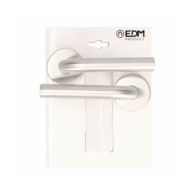 Maniglia con rosetta EDM 85441 575 Acciaio inossidabile Ø 53 mm