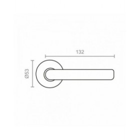 Maniglia con rosetta EDM 85441 575 Acciaio inossidabile Ø 53 mm