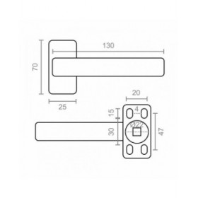Set di Maniglie EDM 85452 6800 Alluminio 7 x 2,5 x 13 cm