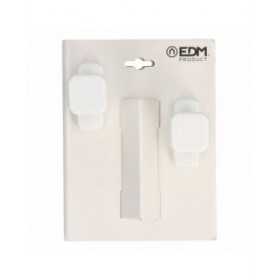Pomo EDM 85461 6807 Bianco Alluminio 80 x 39 mm