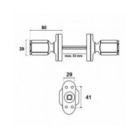 Pomo EDM 85462 6807 Nero Alluminio 80 x 39 mm