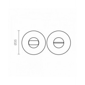 Serratura maniglia EDM 85445 707 Alluminio Ø 35 mm