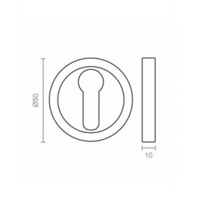 Buco della serratura EDM 85448 Pera 707 Alluminio nichel Ø 50 x 10 mm