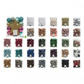 Palle di Natale Decoris Nero Multicolore (33 Pezzi)