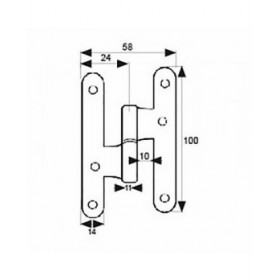 Cerniera EDM 85478 PN04 Acciaio 100 x 58 mm Destra