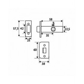 Scrocco EDM 85638 PCT03 Acciaio 68 x 25 x 57,5 mm Tubolare