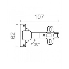 Cerniera EDM 85654 BC08 Acciaio 30º 35 mm