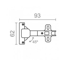 Cerniera EDM 85655 BC09 Acciaio 35 mm 45º