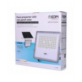 Faro Proiettore EDM 31855 200 W 1500 lm Telecomando Pannello solare (6500 K)