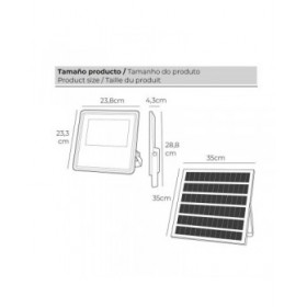 Faro Proiettore EDM 31855 200 W 1500 lm Telecomando Pannello solare (6500 K)