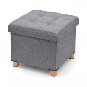 Puff Domopak Living Grigio 38 x 38 x 34 cm Poliestere