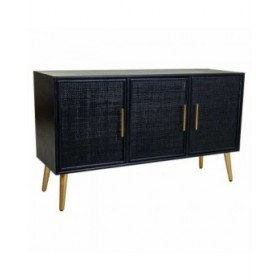 Credenza Alexandra House Living Nero Dorato Legno MDF