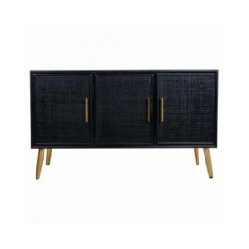 Credenza Alexandra House Living Nero Dorato Legno MDF