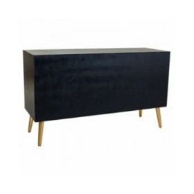 Credenza Alexandra House Living Nero Dorato Legno MDF