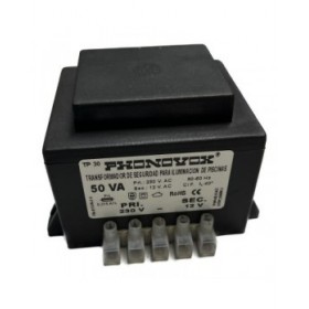 Trasformatore di sicurezza per l'illuminazione delle piscine PHONOVOX tp31050 50 VA 12 V 230 V 50-60 Hz 9,8 x 7,9 x 6,4 cm