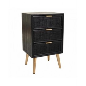 Comodino Alexandra House Living Nero Dorato