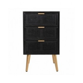 Comodino Alexandra House Living Nero Dorato
