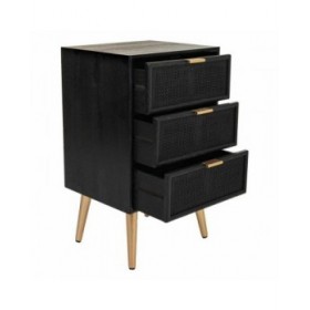Comodino Alexandra House Living Nero Dorato