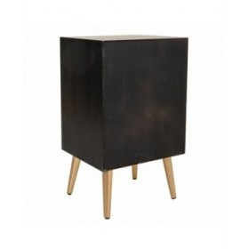 Comodino Alexandra House Living Nero Dorato