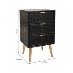 Comodino Alexandra House Living Nero Dorato