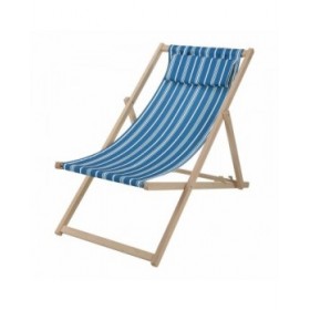 Sedia Pieghevole con Poggiatesta Legno Stoffa 97 x 56 x 85 cm