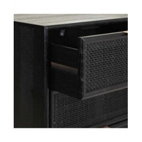 Cassettiera Alexandra House Living Nero Dorato Legno MDF