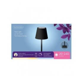 Lampada LED da Tavolo Lumineo 894376 Nero Metallo 17 cm Ricaricabile