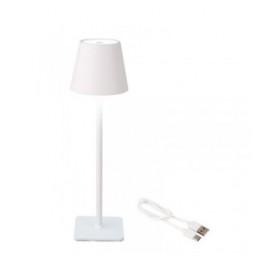 Lampada LED da Tavolo Lumineo 894378 Bianco Metallo 37 cm Ricaricabile