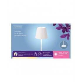 Lampada LED da Tavolo Lumineo 894378 Bianco Metallo 37 cm Ricaricabile
