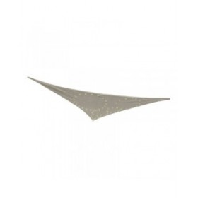 Vela parasole Grigio 3 x 3 x 3 m Luce LED Esterno Solare Tenda