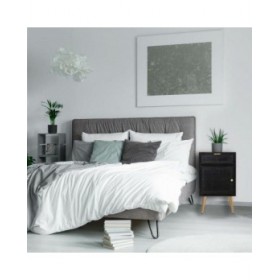 Comodino Alexandra House Living Nero Dorato