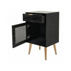 Comodino Alexandra House Living Nero Dorato