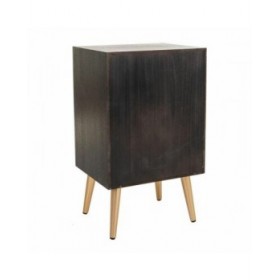 Comodino Alexandra House Living Nero Dorato