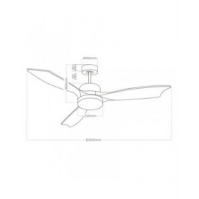 Ventilatore da Soffitto con Luce EDM 33819 Báltico 20 W 2190 Lm