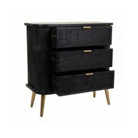 Cassettiera Alexandra House Living Nero Legno MDF 35 x 81 x 80 cm