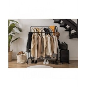 Attaccapanni da Terra Newlux Hangy Duo 30 Nero Metallo 115 x 50 x 150 cm