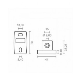 Supporto per tenda da sole Micel TLD02 Bianco 4,4 x 3,82 x 8,6 cm Parete 2 Pezzi